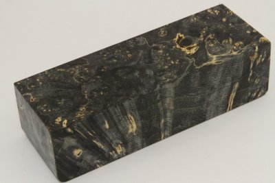 Bloc pour la coutellerie, Loupe d'Erable N&eacute;gundo stabilis&eacute; noir, ref:BLpErs76316nr