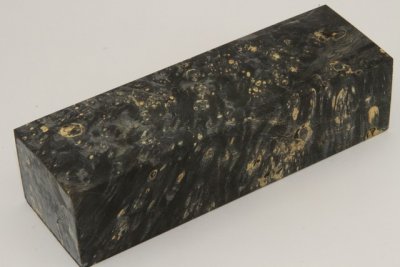 Bloc pour la coutellerie, Loupe d'Erable N&eacute;gundo stabilis&eacute; noir, ref:BLpErs76317nr
