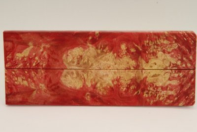 Plaquettes pour la coutellerie, Loupe d'Erable N&eacute;gundo stabilis&eacute; rouge, ref:PLpErs76332r