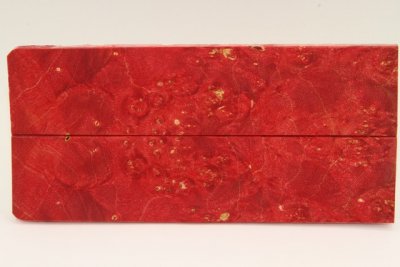 Plaquettes pour la coutellerie, Loupe d'Erable N&eacute;gundo stabilis&eacute; rouge, ref:PLpErs76333r