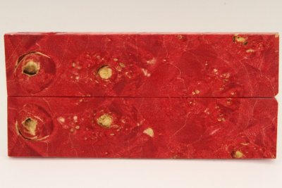 Plaquettes pour la coutellerie, Loupe d'Erable N&eacute;gundo stabilis&eacute; rouge, ref:PLpErs76334r