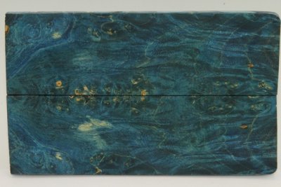 Plaquettes pour la coutellerie, Loupe d'Erable N&eacute;gundo stabilis&eacute; bleu, ref:PLpErs76337b