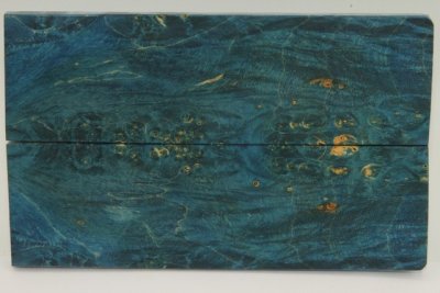 Plaquettes pour la coutellerie, Loupe d'Erable N&eacute;gundo stabilis&eacute; bleu, ref:PLpErs76339b