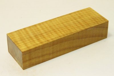Bloc pour la coutellerie, Erable sycomore ondé stabilisé jaune, ref:BESOs8613j