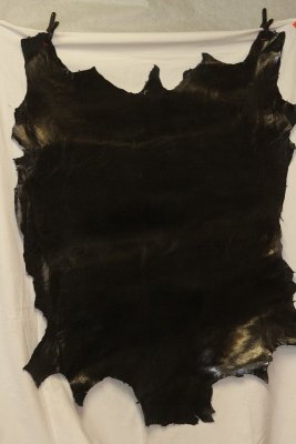 Peau de chèvre, cuir teinté noir glacé, ref:PEAUCH11037