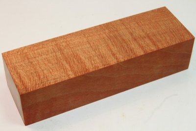 Bloc pour la coutellerie, Erable sycomore ondé stabilisé orange, ref:BESOs13818o