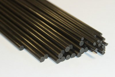 Rivets pour la coutellerie, tiges en fibre de carbone, 200mm de long, par lot de 3, ref:RVF-carbone