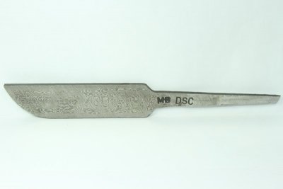 Ebauche de lame en Damas carbone, motif "Wild", (recuit), ref:BDC-LW27539