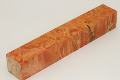 Carrelet à stylo, Loupe d'Erable Négundo stabilisé orange, ref:SLpErs37839o