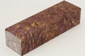 Bloc pour la coutellerie, Loupe d'Erable stabilis violet, ref:BLpErs57120vi