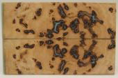 Plaquettes pour la coutellerie, loupe de Frne + rsine bleue, ref:PRLpFr58092
