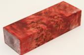 Bloc pour la coutellerie, Loupe de Peuplier stabilis rouge, ref:BLpPEs60212r