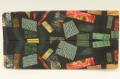 Plaquettes pour la coutellerie, Arlequin, bois stabiliss + rsine noire, ref:PArl60296