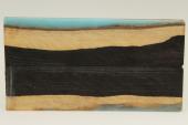Plaquettes pour la coutellerie, Ebène du Sahel + résine bleue, ref:PREbS60773