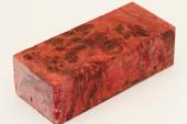 Bloc pour la coutellerie, Loupe de Peuplier stabilis rouge, ref:BLpPEs61094r