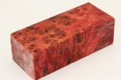 Bloc pour la coutellerie, Loupe de Peuplier stabilisé rouge, ref:BLpPEs61094r