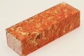 Bloc pour la coutellerie, Loupe d'Erable Ngundo stabilis orange, ref:BLpErs61660o
