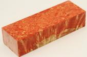 Bloc pour la coutellerie, Loupe d'Erable Ngundo stabilis orange, ref:BLpErs61662o