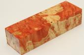 Bloc pour la coutellerie, Loupe d'Erable Ngundo stabilis orange, ref:BLpErs61664o