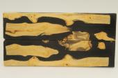 Plaquettes pour la coutellerie, loupe de Buis + rsine noire, ref:PRLpBU62669