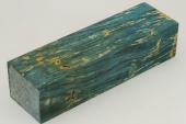 Bloc pour la coutellerie, Loupe d'Erable Ngundo stabilis bleu, ref:BLpErs63100b