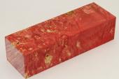 Bloc pour la coutellerie, Loupe d'Erable Négundo stabilisé rouge, ref:BLpErs63118r