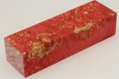 Bloc pour la coutellerie, Loupe d'Erable Ngundo stabilis rouge, ref:BLpErs63121r