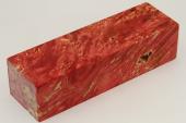 Bloc pour la coutellerie, Loupe d'Erable Négundo stabilisé rouge, ref:BLpErs63123r