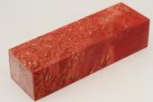 Bloc pour la coutellerie, Loupe d'Erable Négundo stabilisé rouge, ref:BLpErs63124r