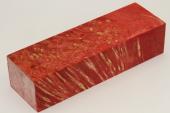 Bloc pour la coutellerie, Loupe d'Erable Ngundo stabilis rouge, ref:BLpErs63124r