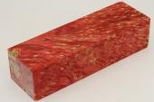 Bloc pour la coutellerie, Loupe d'Erable Ngundo stabilis rouge, ref:BLpErs63123r