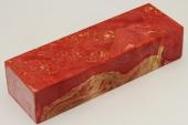 Bloc pour la coutellerie, Loupe d'Erable Ngundo stabilis rouge, ref:BLpErs63125r