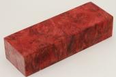 Bloc pour la coutellerie, Loupe de Peuplier stabilisé rouge, ref:BLpPEs67413r