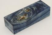 Bloc pour la coutellerie, Loupe de Peuplier stabilise bleu, ref:BLpPEs68595b
