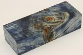 Bloc pour la coutellerie, Loupe de Peuplier stabilise bleu, ref:BLpPEs68598b