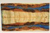 Plaquettes pour la coutellerie, Bouleau madr + rsine bleue, ref:PRBM68768