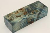 Bloc pour la coutellerie, Loupe de Peuplier stabilise bleu, ref:BLpPEs68958b