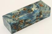 Bloc pour la coutellerie, Loupe de Peuplier stabilise bleu, ref:BLpPEs68959b