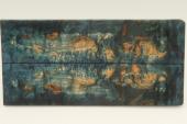 Plaquettes pour la coutellerie, Bouleau de Carlie stabilis bleu, ref:PBMs69375b