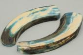 Plaquettes pour la coutellerie, défense de phacochère stabilisée bleue, ref:PPHACOs69501
