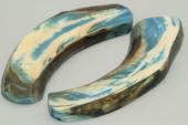 Plaquettes pour la coutellerie, défense de phacochère stabilisée bleue, ref:PPHACOs69500