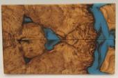 Plaquettes pour la coutellerie, loupe d'Olivier + rsine bleue, ref:PRLpO69540