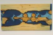 Plaquettes pour la coutellerie, loupe de Buis + rsine bleue, ref:PRLpBU69545