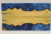 Plaquettes pour la coutellerie, loupe de Buis + rsine bleue, ref:PRLpBU69546