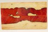 Plaquettes pour la coutellerie, loupe de Buis + résine rouge, ref:PRLpBU69550