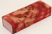 Bloc pour la coutellerie, Loupe de Peuplier stabilisé rouge, ref:BLpPEs70566r