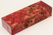 Bloc pour la coutellerie, Loupe de Peuplier stabilis rouge, ref:BLpPEs70567r