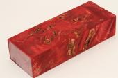 Bloc pour la coutellerie, Loupe de Peuplier stabilis rouge, ref:BLpPEs70570r