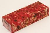 Bloc pour la coutellerie, Loupe de Peuplier stabilis rouge, ref:BLpPEs70569r