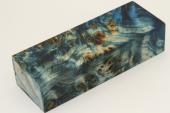 Bloc pour la coutellerie, Loupe de Peuplier stabilise bleu, ref:BLpPEs70881b